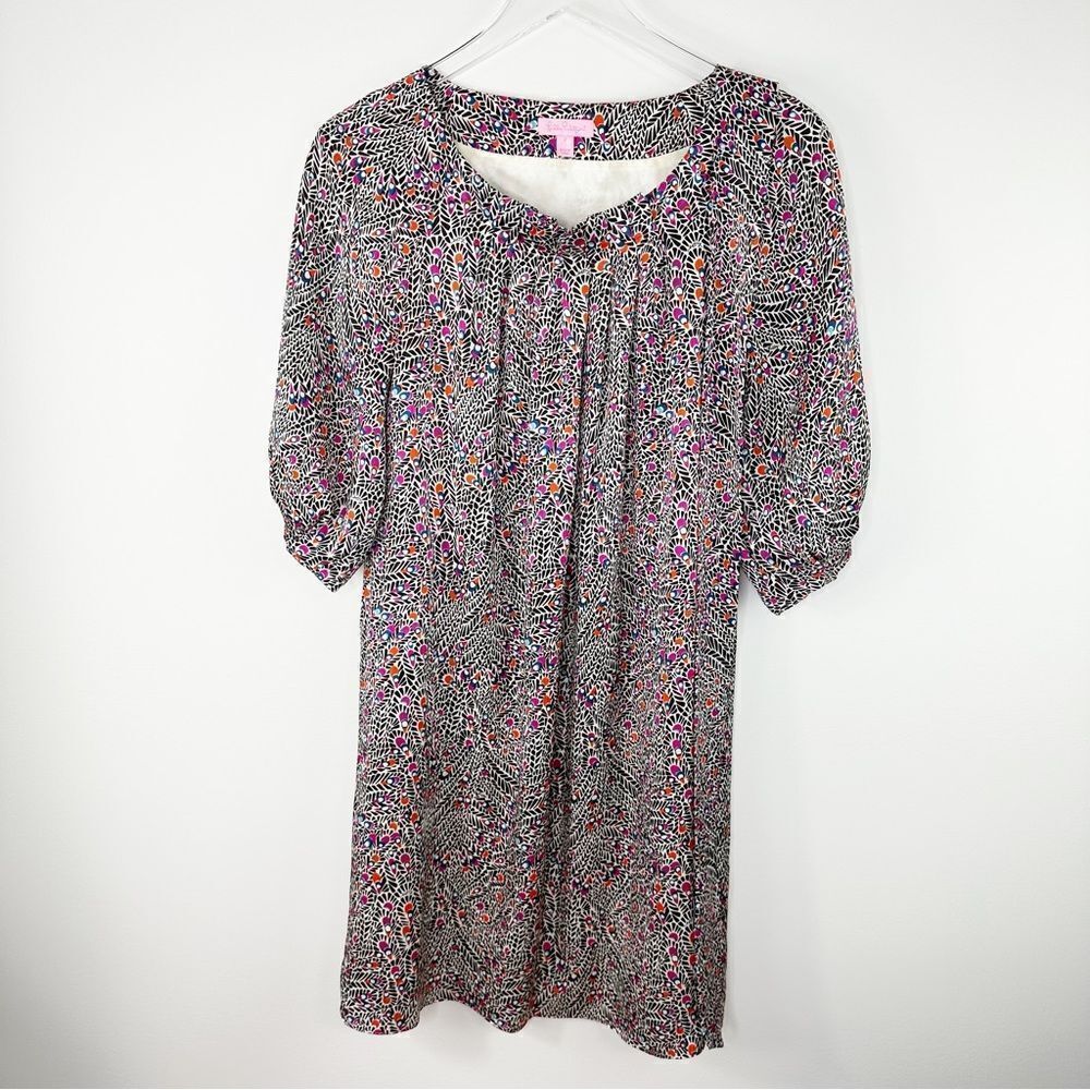 Lilly Pulitzer 100% Silk Sandpiper‎ Dress In Peacock Feather Size 2